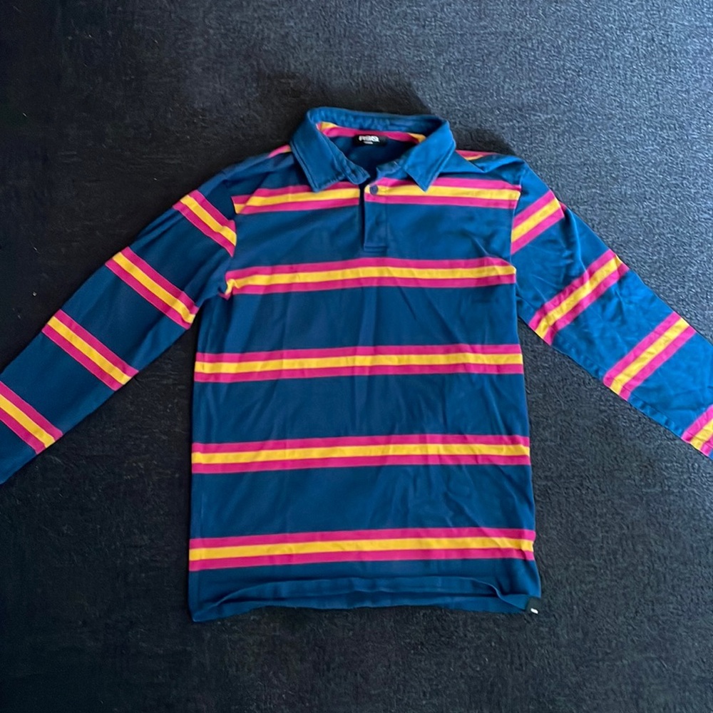 RSQ Striped Long-sleeved Collard Shirt